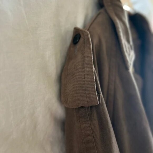 Neiman Marcus Couture Trench Coat with Belted Cuffs and Epaulettes - Picture 5 of 15